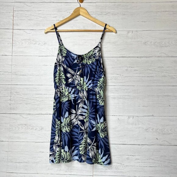 Roxy Dress Juniors Size Medium Blue & Green Everything Is Fine Strappy Mini - Picture 1 of 16